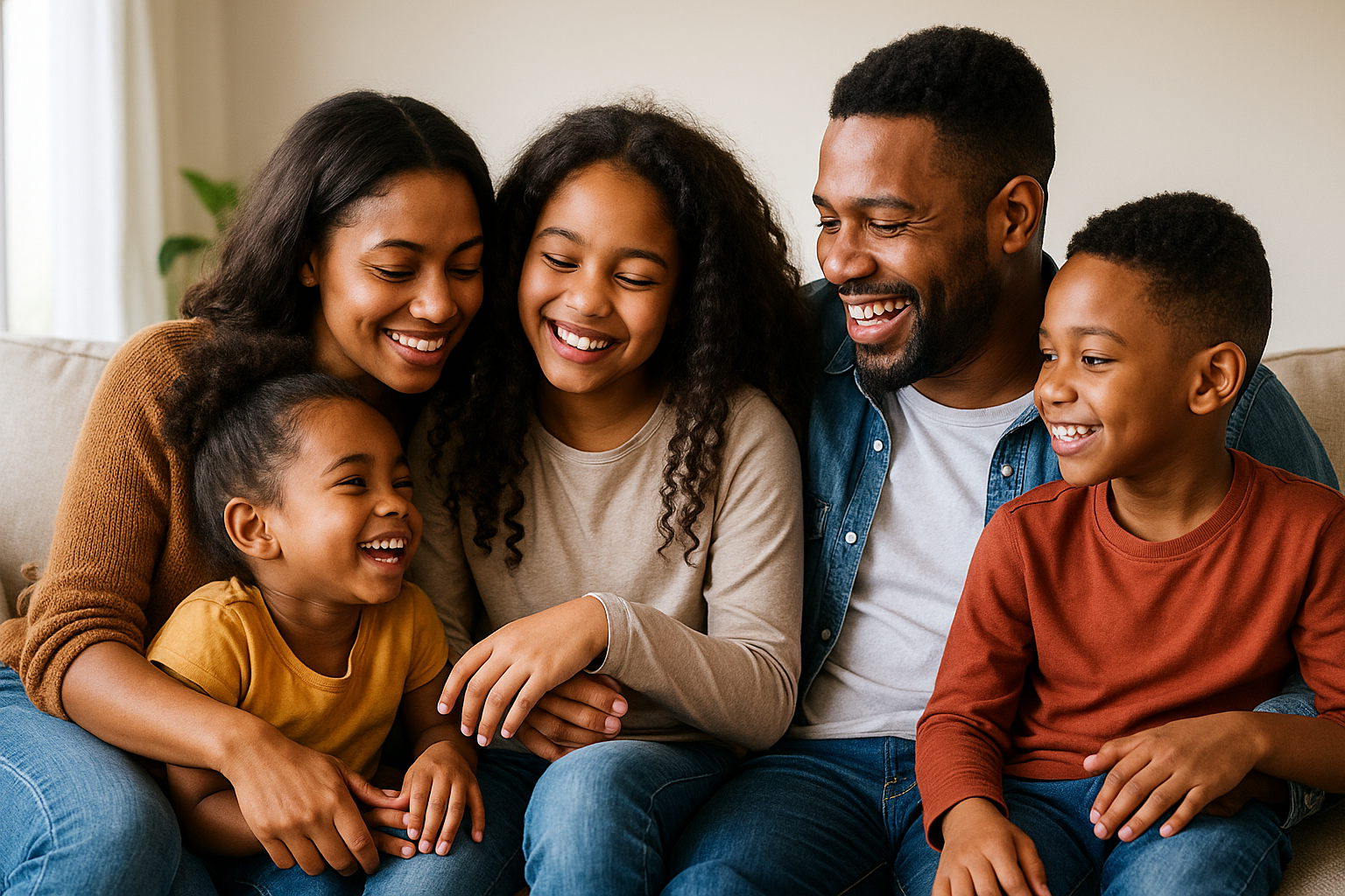 Happy family together